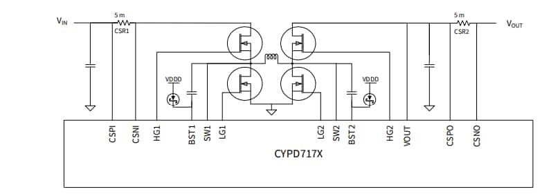 Schaltplan - Infineon Technologies EZ-PD™ CCG7SC USB-C PD- und DC/DC-Controller